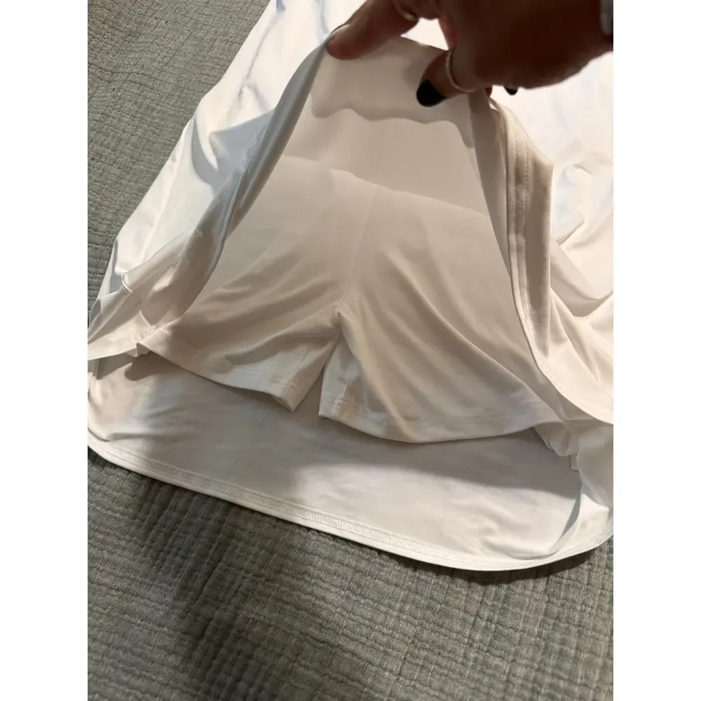 J. Crew White Tennis Dress Spaghetti Strap Built In Shorts Women’s Size L